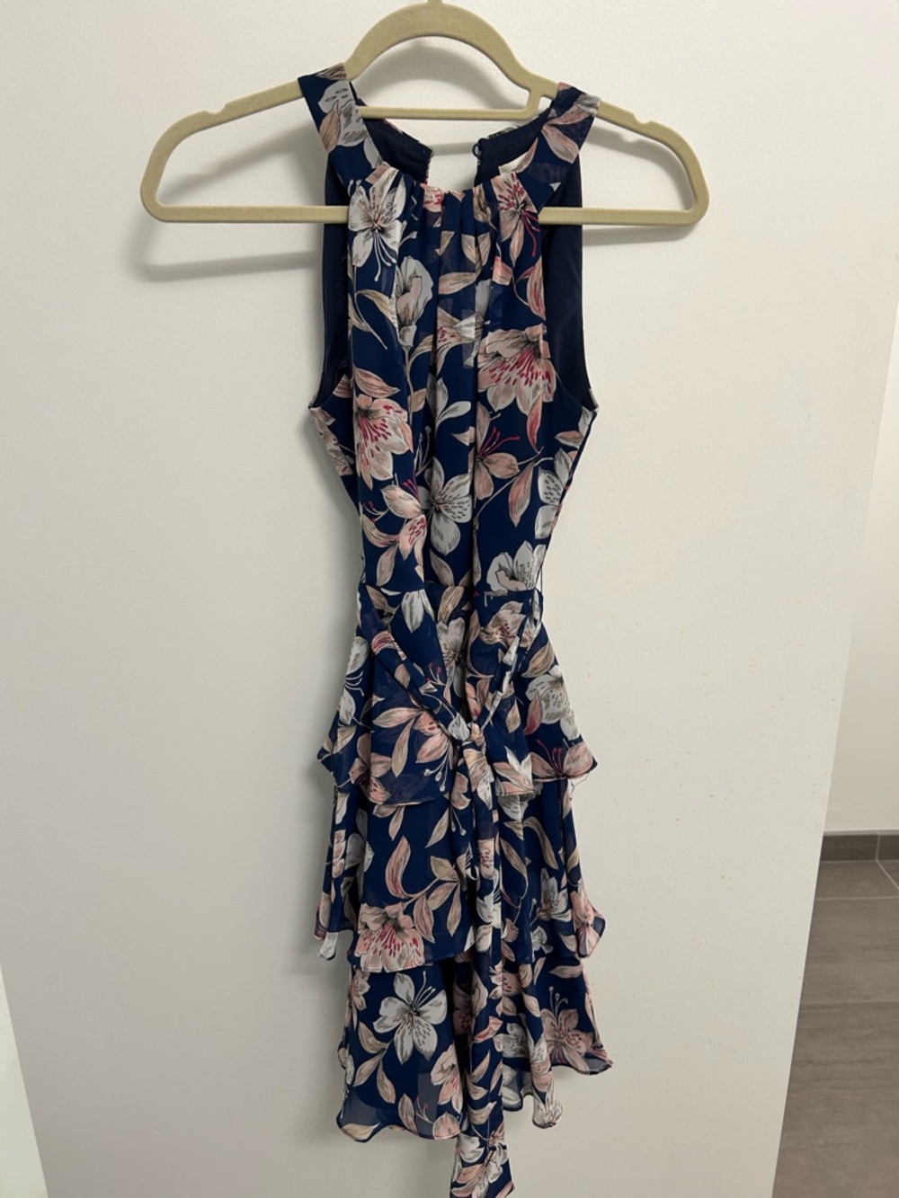 Eliza J - blue and Pink Floral Dress